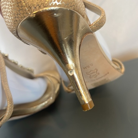Antonio Melani crystal-embellished shoes Elegant Gold Strappy Women's Heels 8.5 - Picture 7 of 15